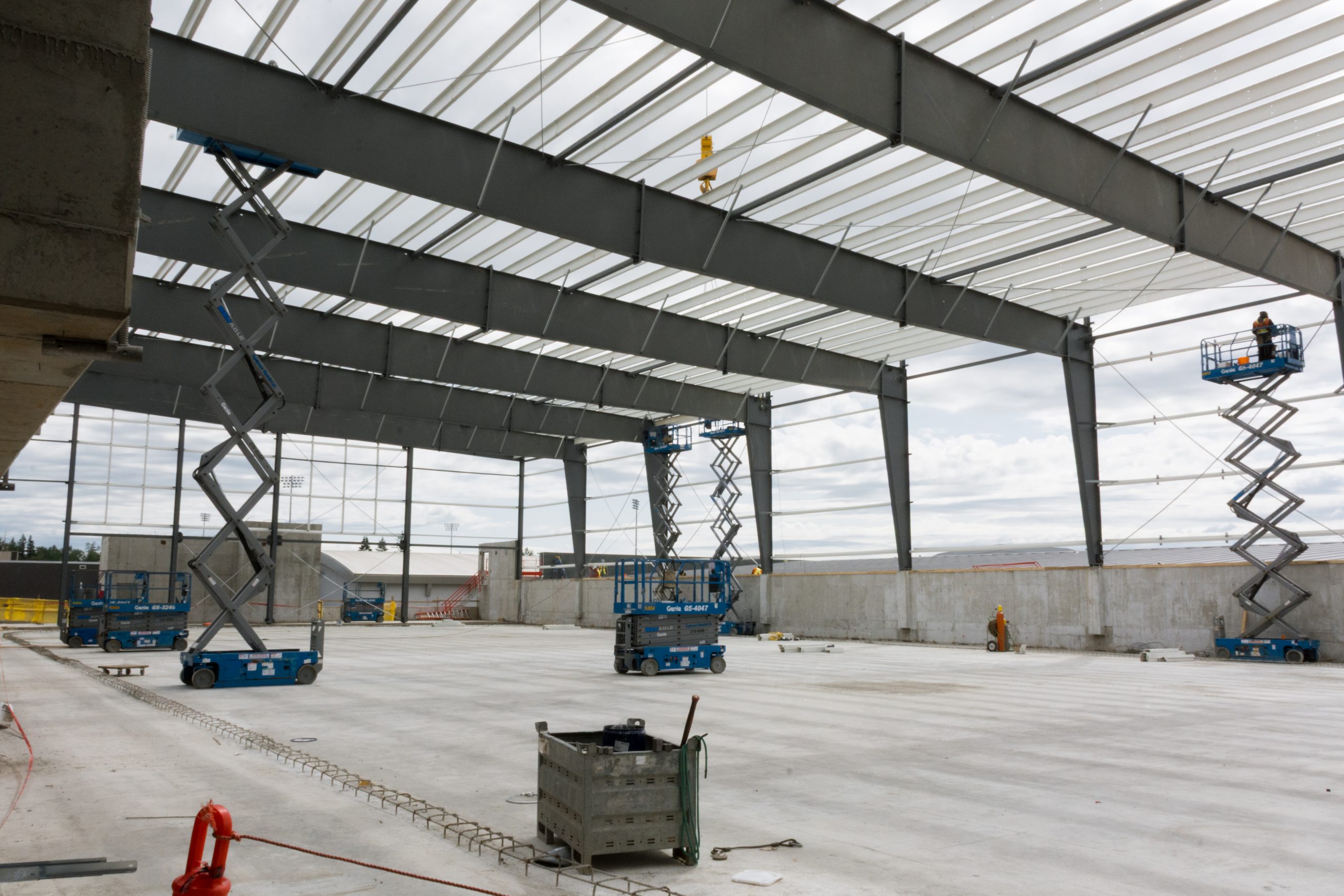 Stacked arena construction at Langley Events Centre