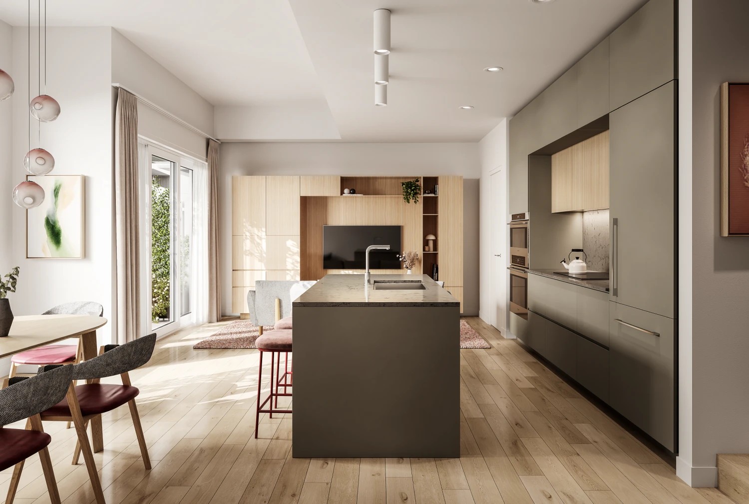 Townhome interior at Origin