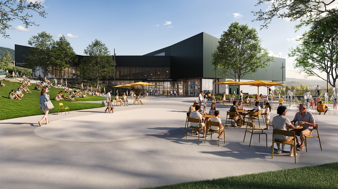 Architectural rendering of Burke Mountain Community Centre