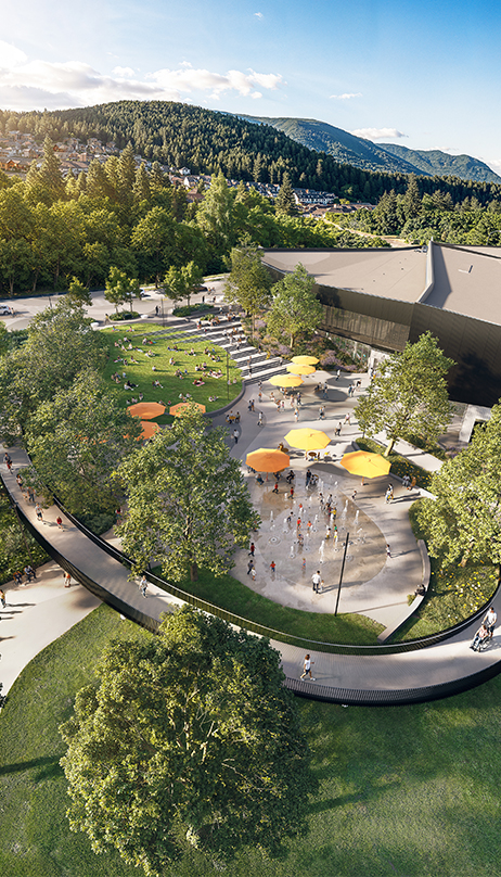 Architectural rendering of Burke Mountain Community Centre