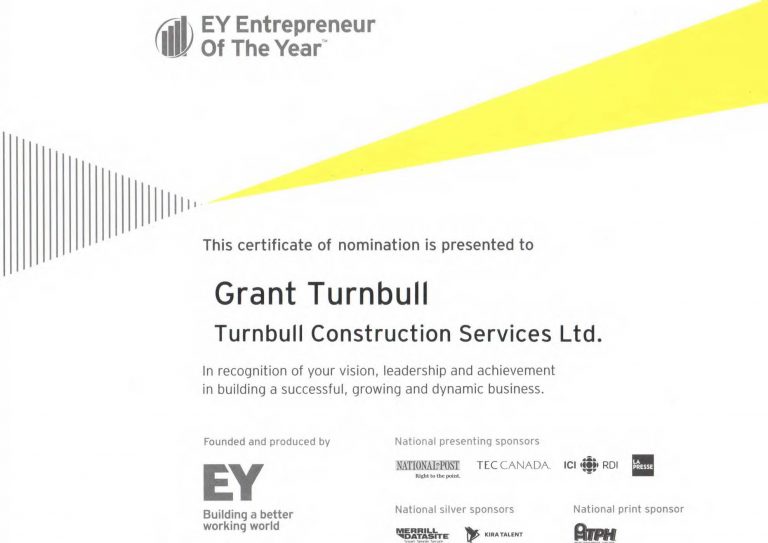 Grant Turnbull nominated for EY’s Entrepreneur of the Year!