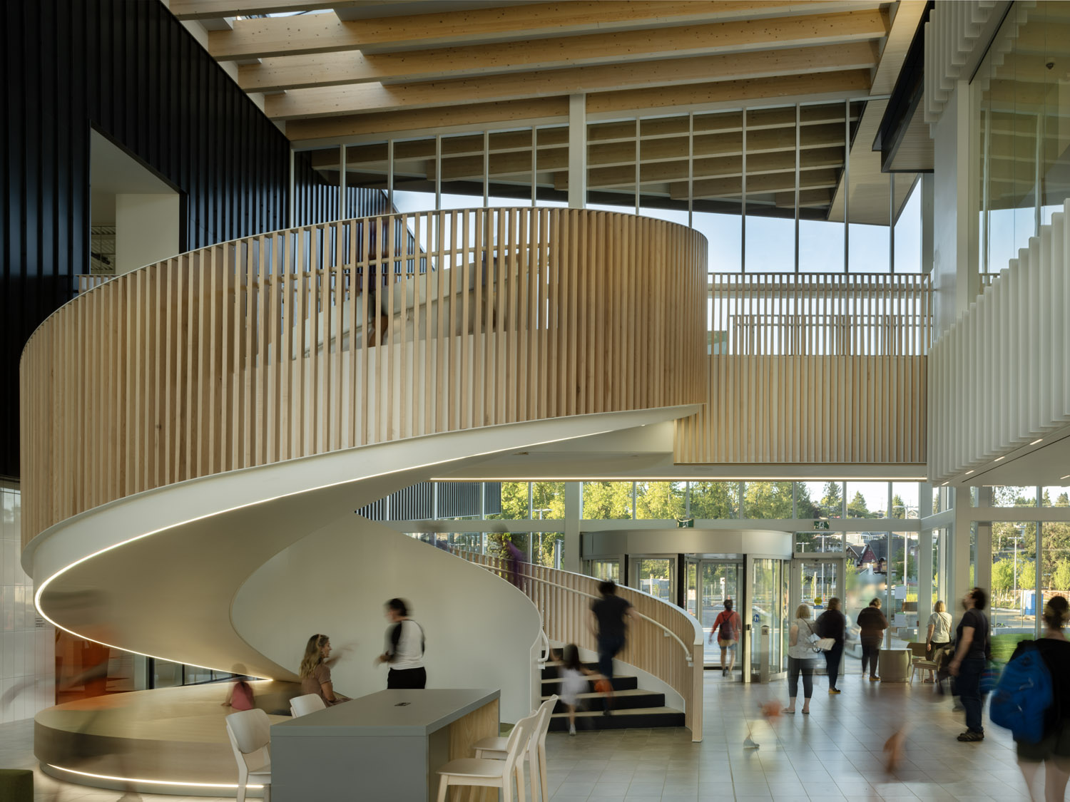 Community recreation spaces at təməsew̓txʷ Aquatic and Community Centre