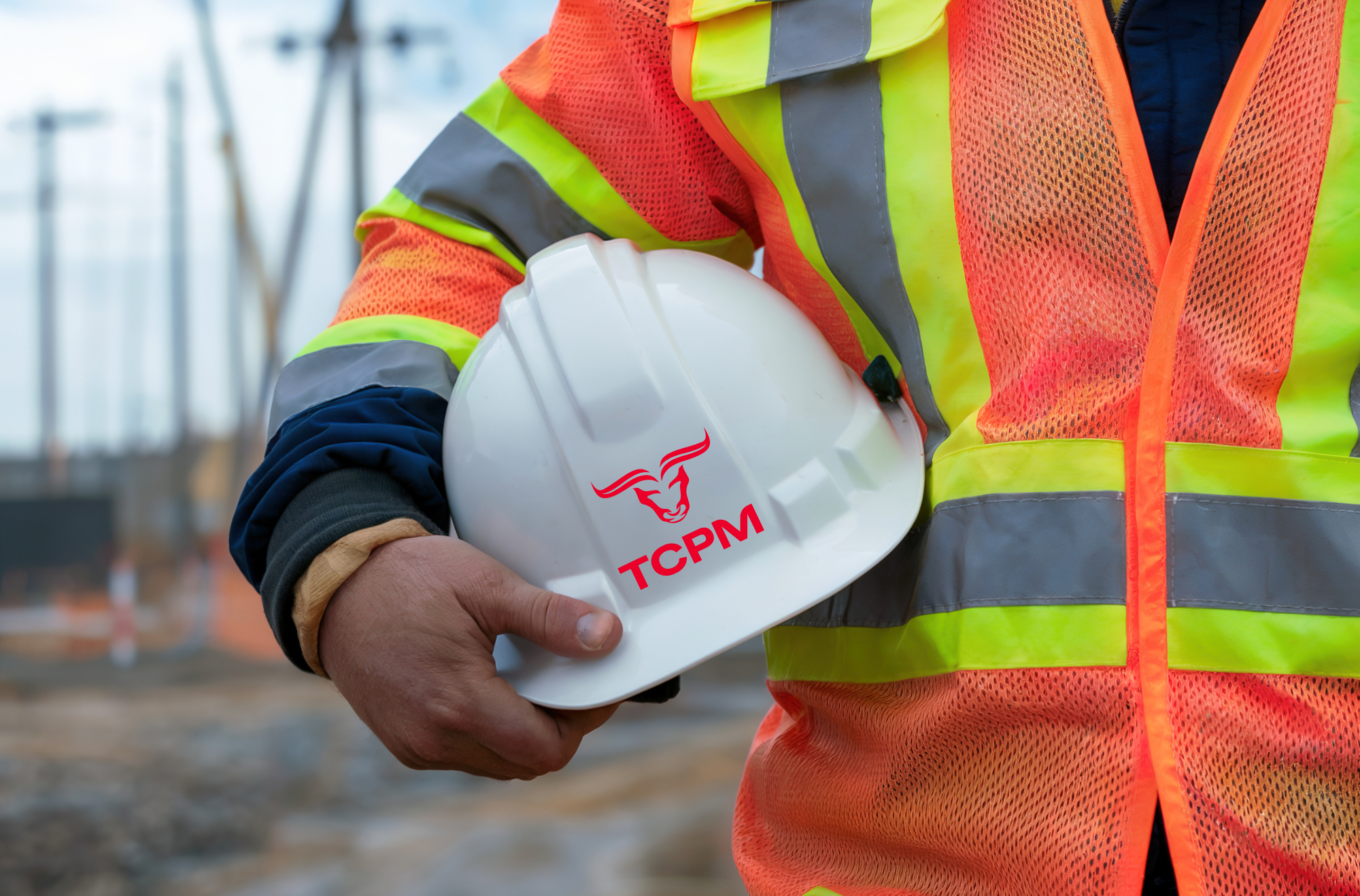 TCPM team member on a construction site