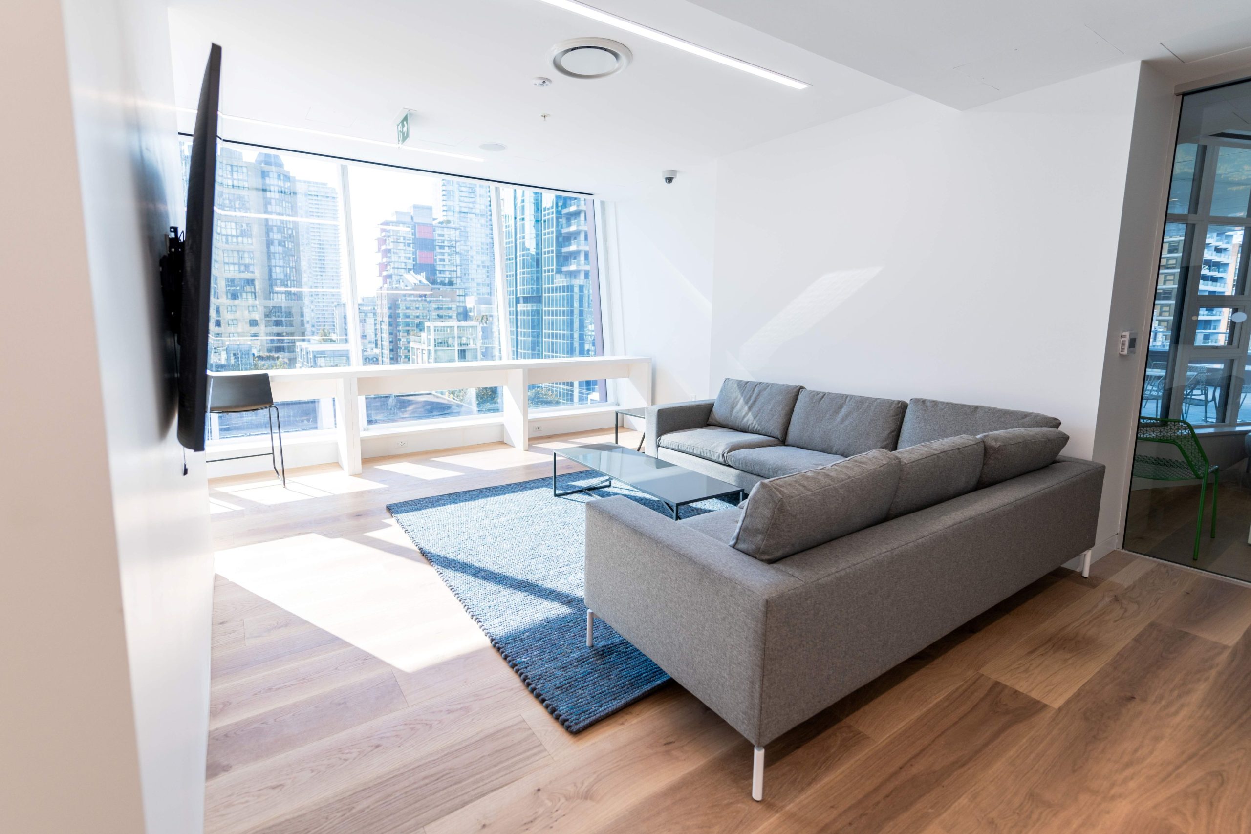 Residential living room at One Burrard Place