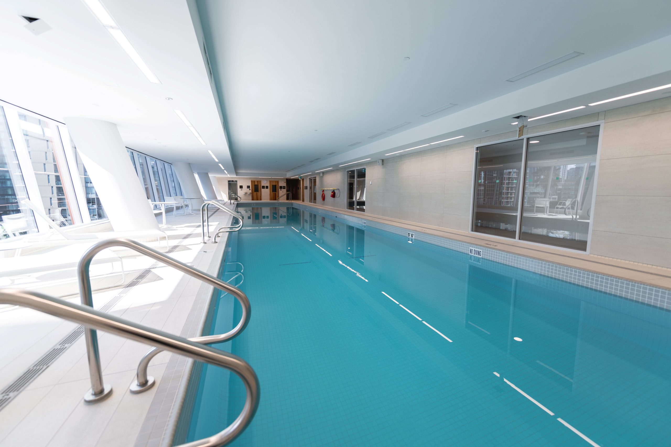 Indoor swimming pool at One Burrard Place